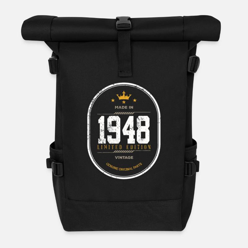 Made In 1948 Limited Edition Vintage - Roll Top Backpack - black