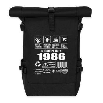 Né en 1986 - Sac à dos roll top - noir - Devant