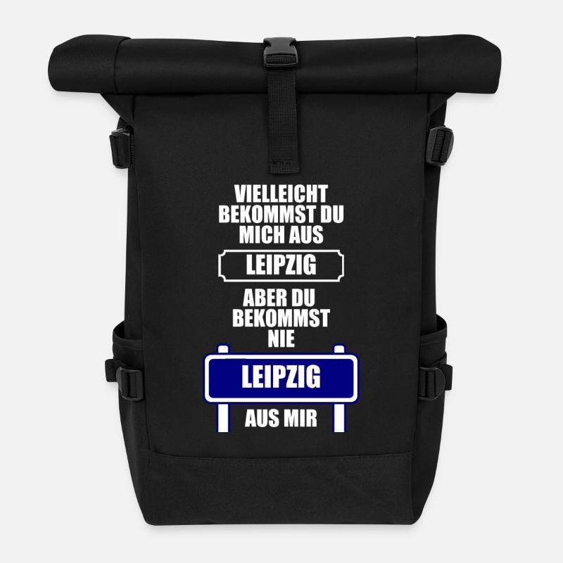 Leipzig Stadt Design - Rolltop Rucksack - Schwarz