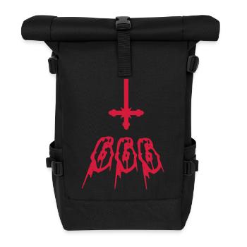 666 Le nombre de la bête. - Sac à dos roll top - noir - Devant