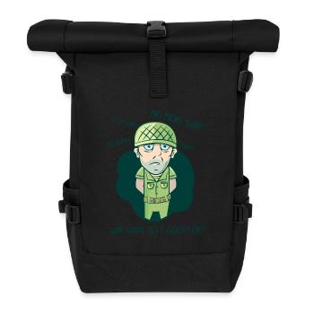 No More War! - Roll Top Backpack - black - Front