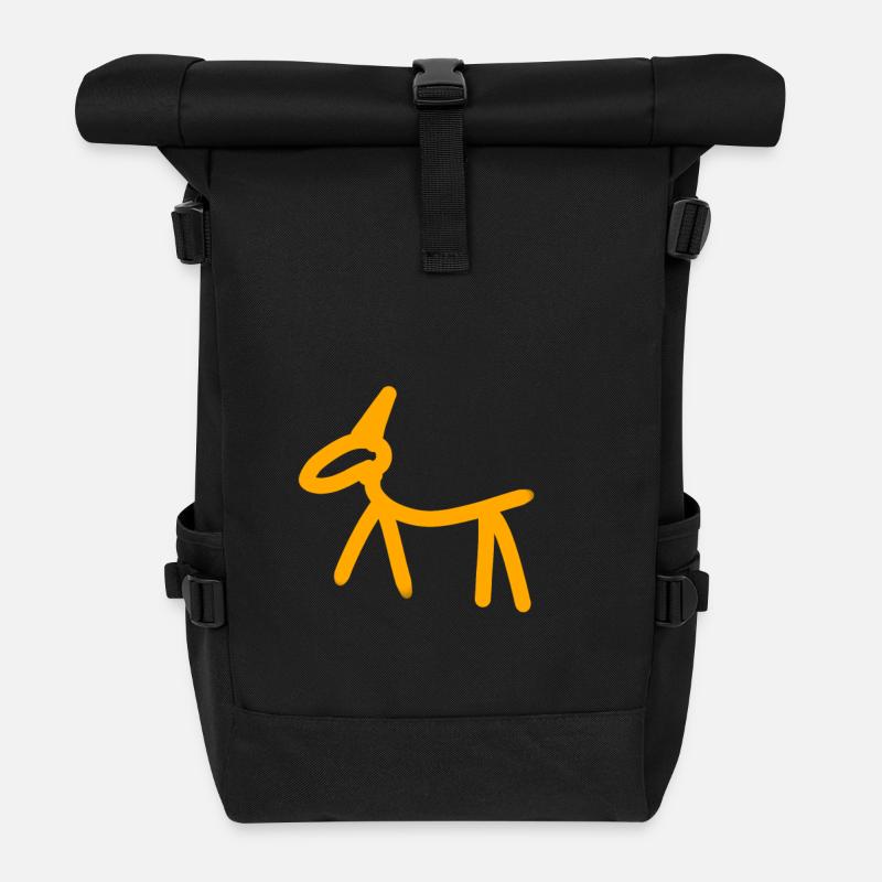 Höhlen Malerei - Rolltop Rucksack - Schwarz