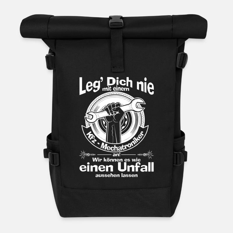 Automechatroniker Geschenk - Rolltop Rucksack - Schwarz