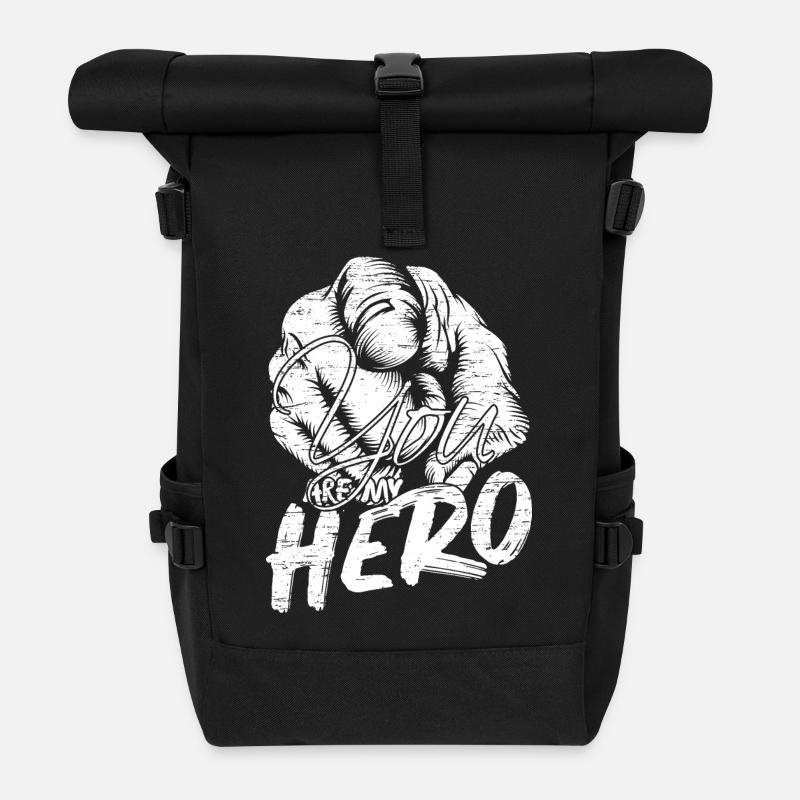 Tu es mon héros - Sac à dos roll top - noir