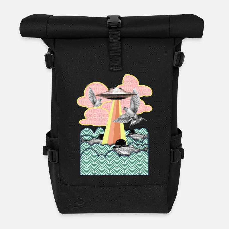 Flamingo - Rolltop Rucksack - Schwarz