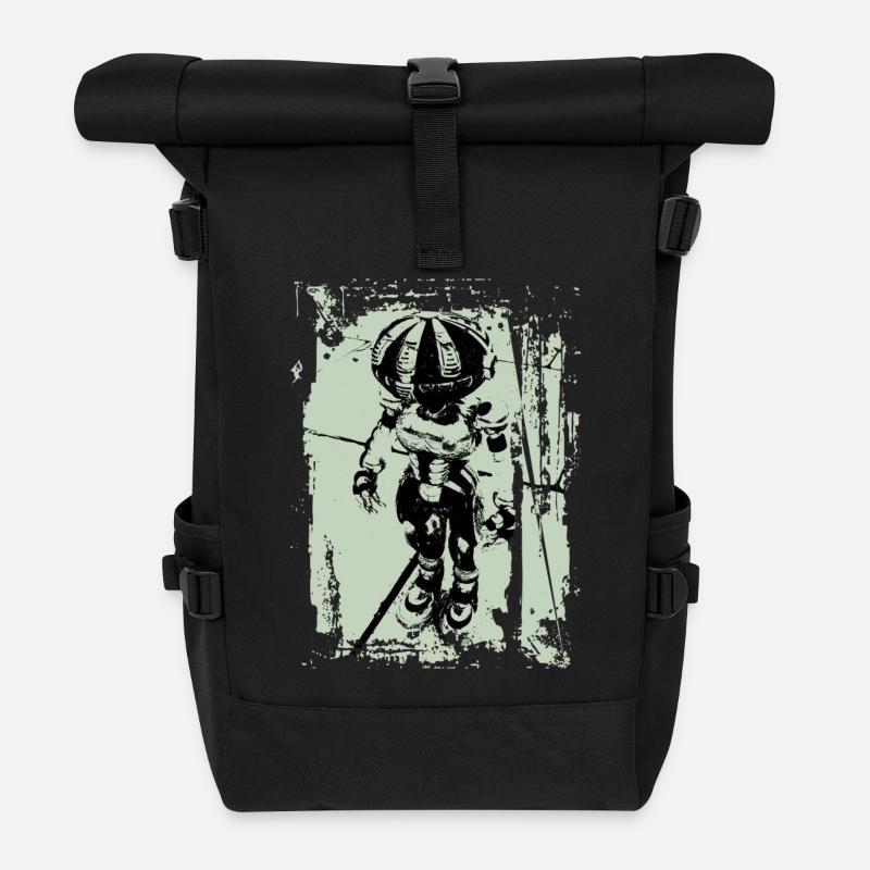 robo metall green - Rolltop Rucksack - Schwarz