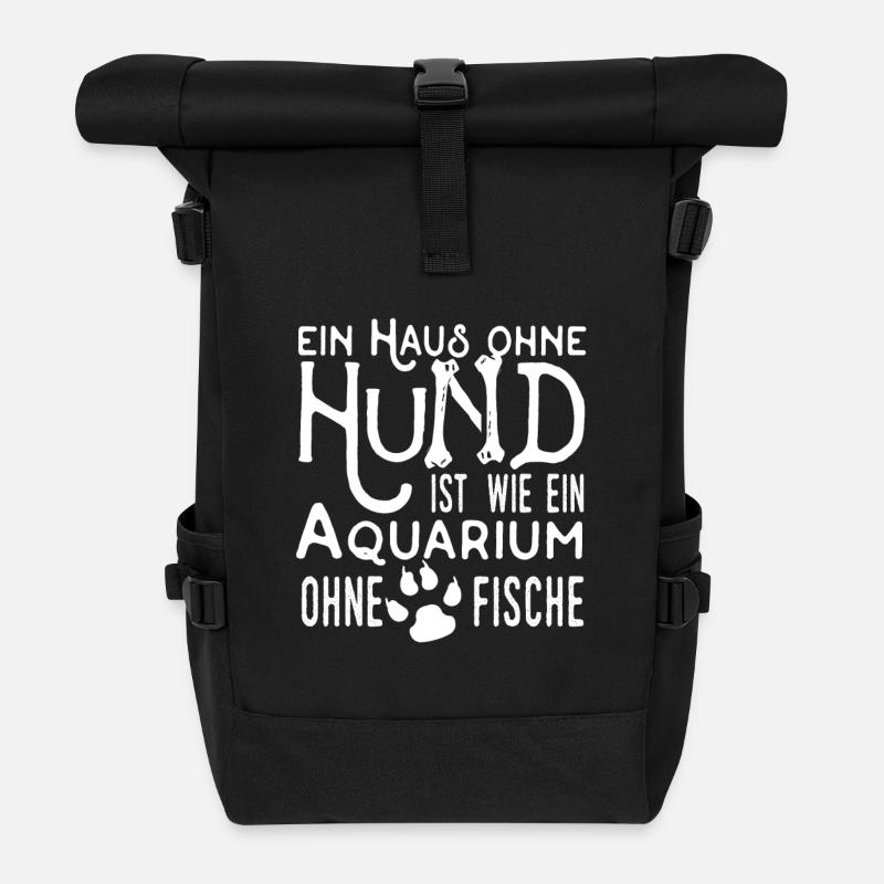 Haus ohne Hund - Rolltop Rucksack - Schwarz