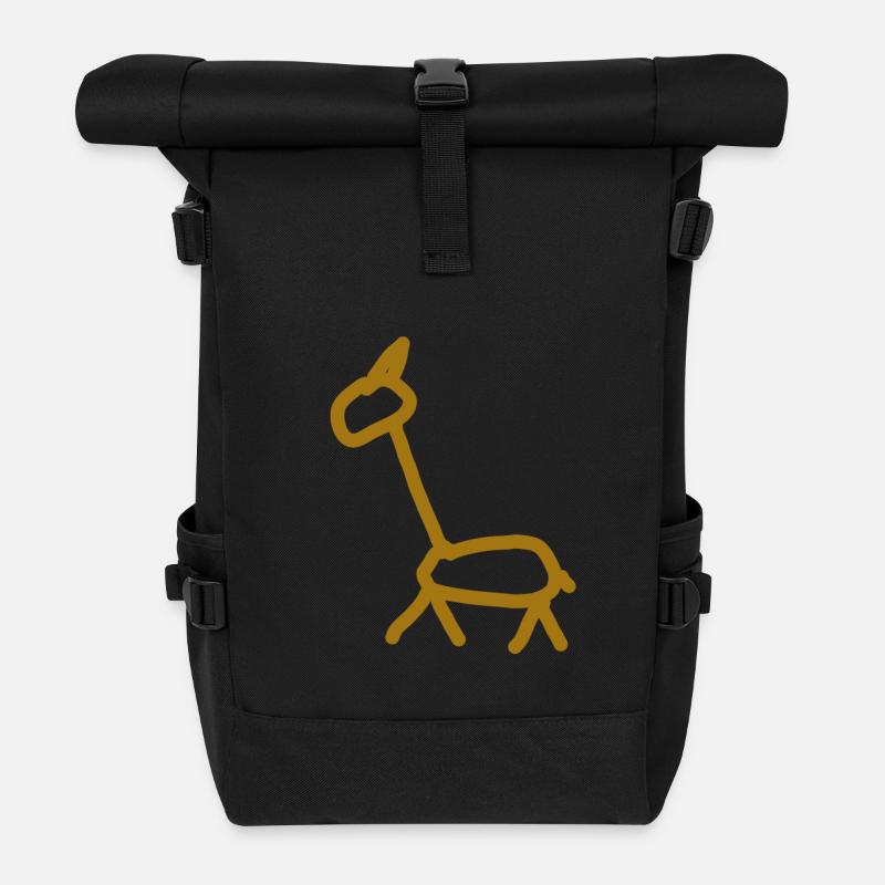 girafe - Sac à dos roll top - noir