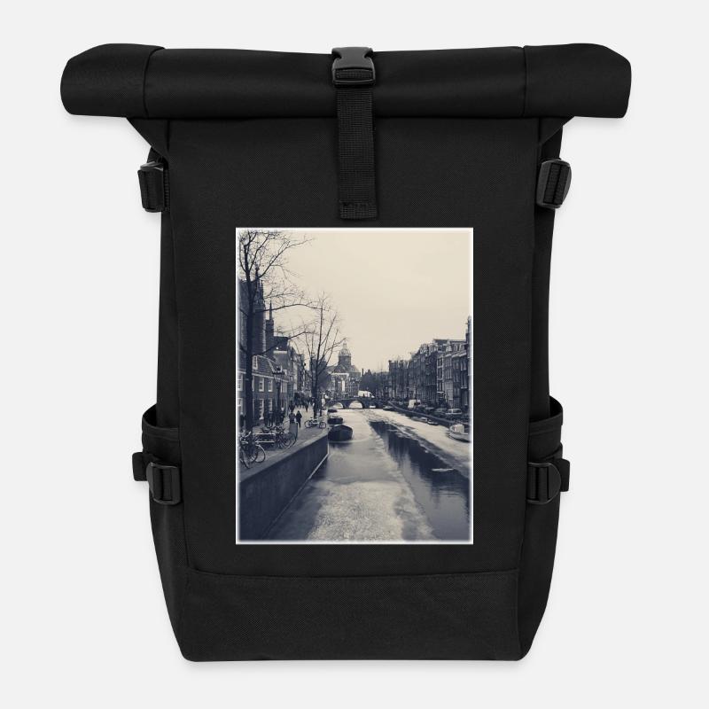 frozen amsterdam - Rolltop Rucksack - Schwarz