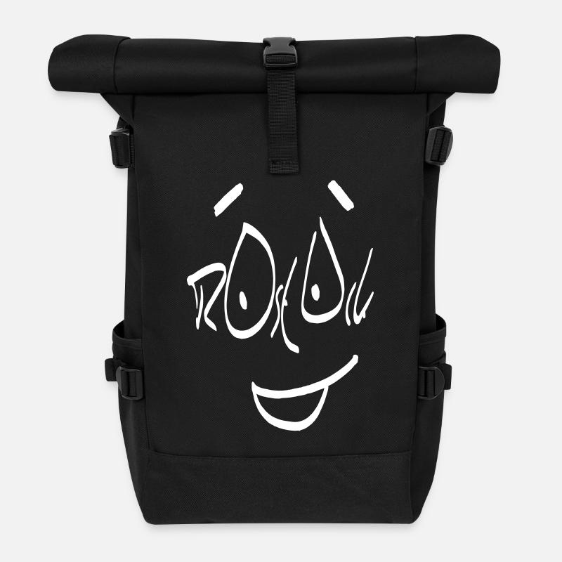 Rostock Face Lächeln - Rolltop Rucksack - Schwarz