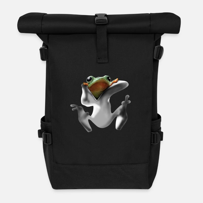 Frosch - Rolltop Rucksack - Schwarz