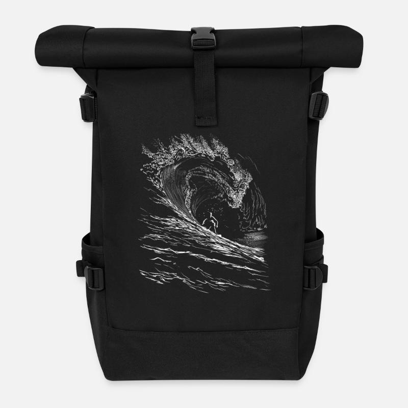Surfing - Rolltop Rucksack - Schwarz