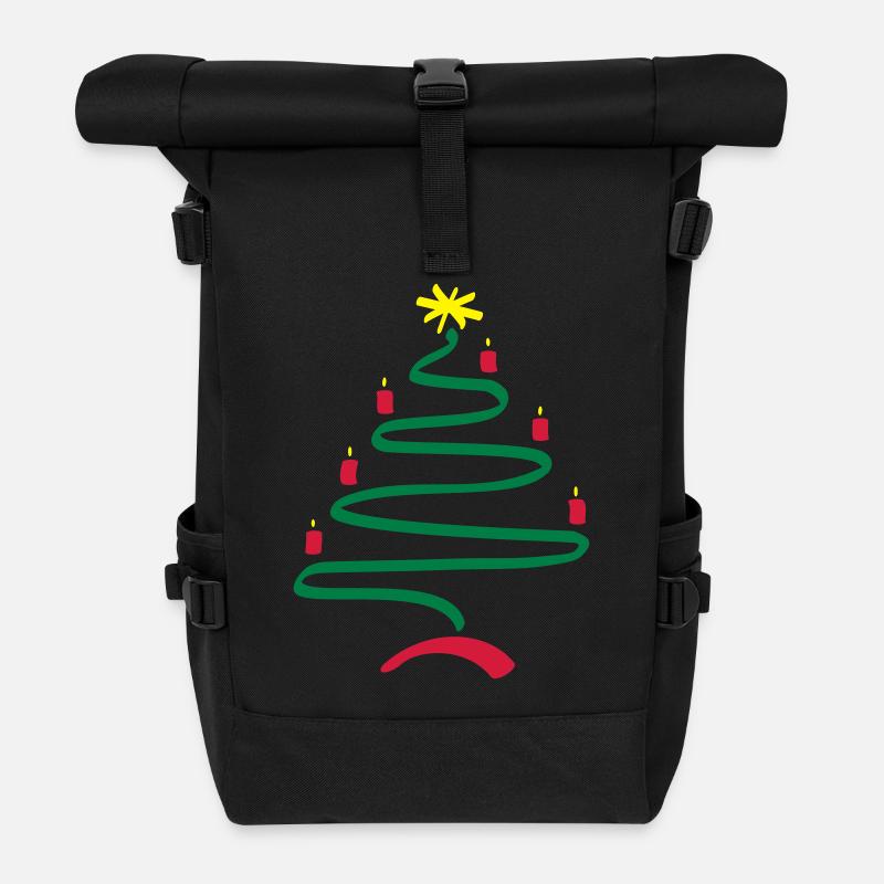 Tannenbaum Weihnachten - Rolltop Rucksack - Schwarz
