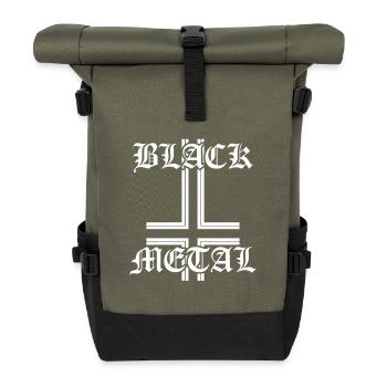 Sorcier pentagramme antichrist en métal noir - Sac à dos roll top - olive/noir - Devant