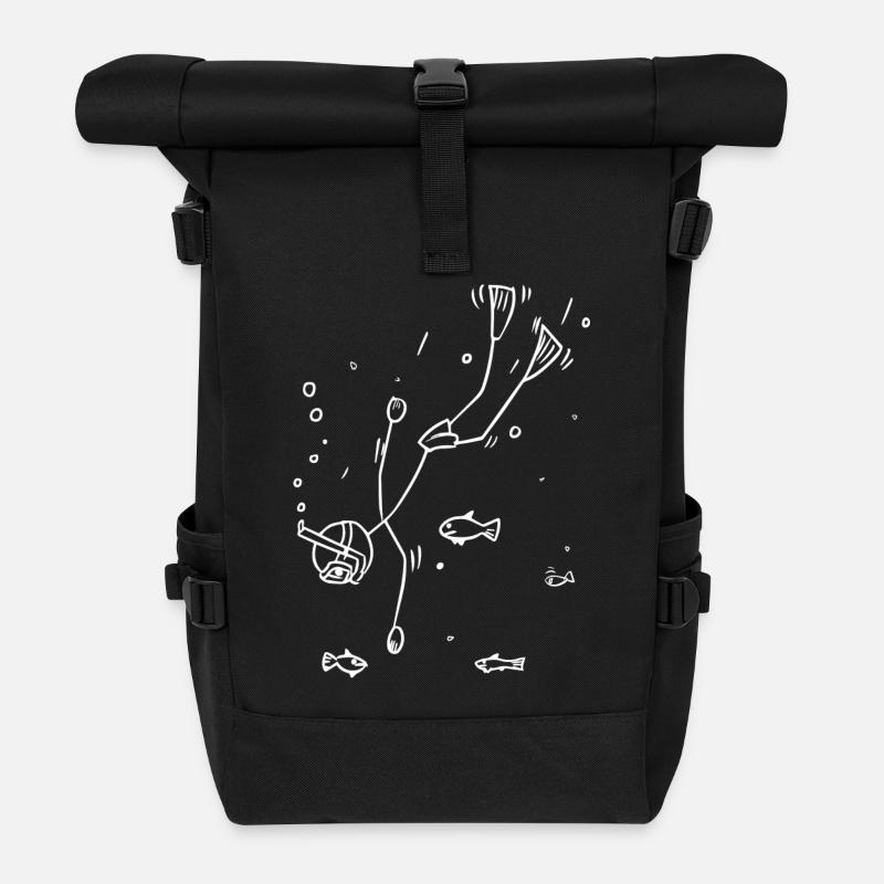 Der Taucher - Rolltop Rucksack - Schwarz