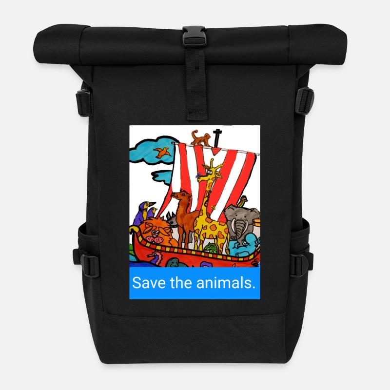 EG Tiere I Save the animals. I planetcontest - Rolltop Rucksack - Schwarz
