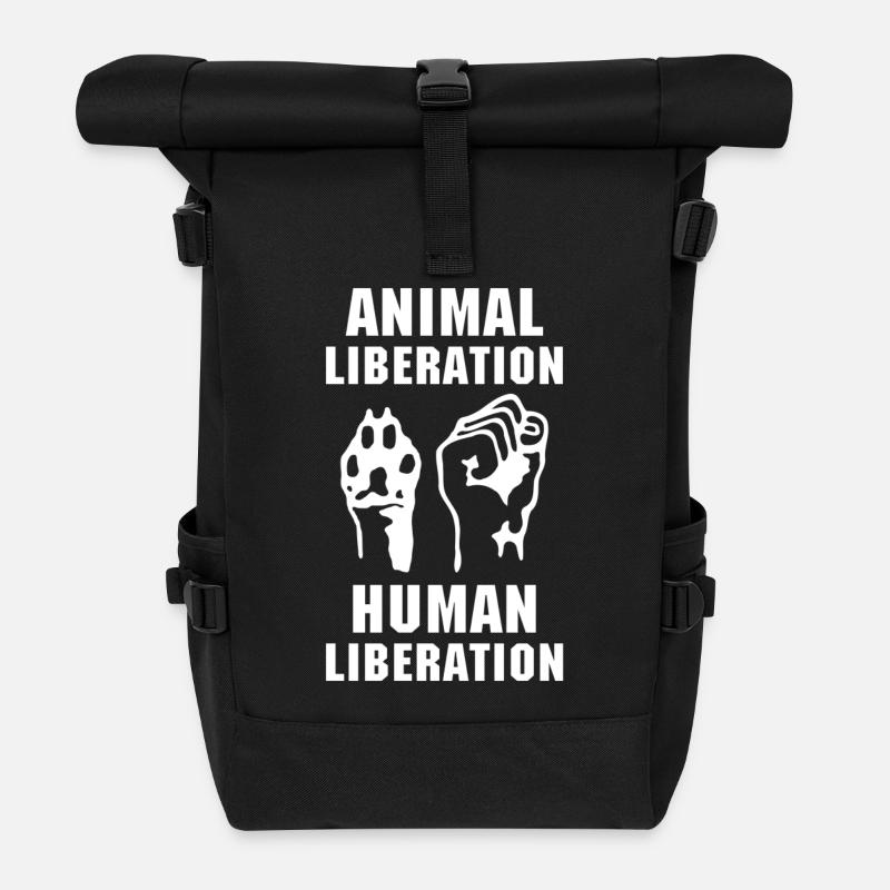 Libération animale - Sac à dos roll top - noir