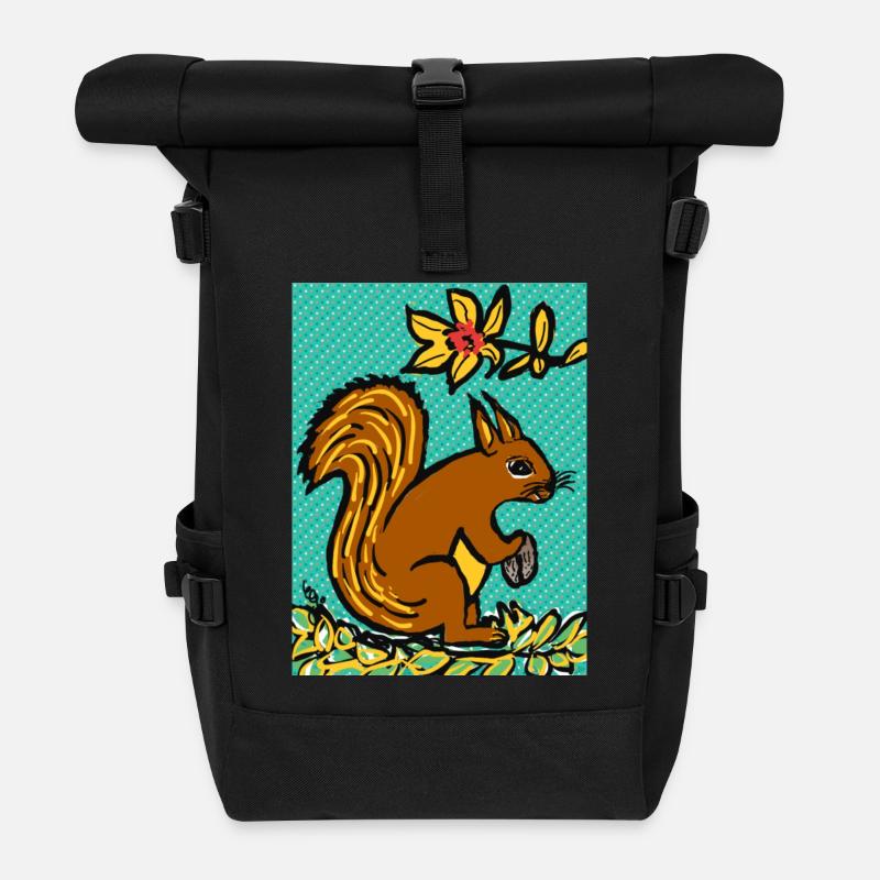 Eichhörnchen I Tier I Urlaub I Wald I EG - Rolltop Rucksack - Schwarz