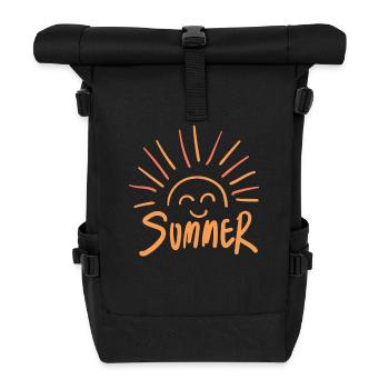 Vivid Summer Sunbeams Illustration - Roll Top Backpack - black - Front