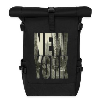 NEW YORK - Rolltop Rucksack - Schwarz - Vorne