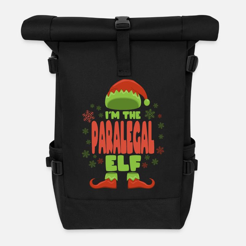 Rechtsanwaltsfachangestellte Weihnachtself - Rolltop Rucksack - Schwarz