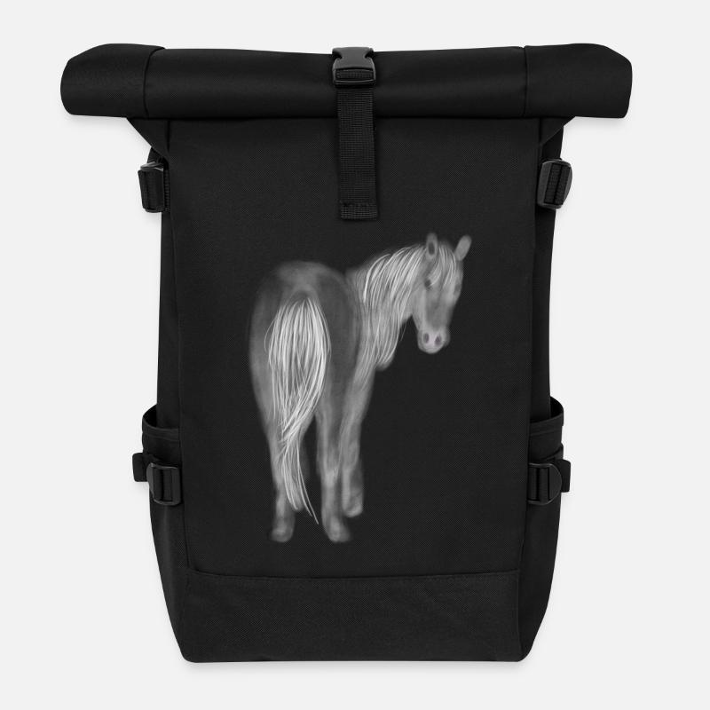 Pferd - Rolltop Rucksack - Schwarz