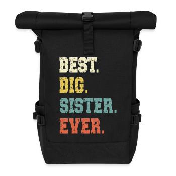 Grosse Schwester - Rolltop Rucksack - Schwarz - Vorne