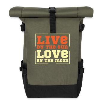 Love motivated by the sun and moon - Roll Top Backpack - olive/black - Front