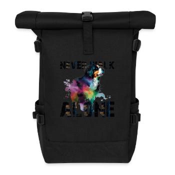 Bernese Mountain Dog - Roll Top Backpack - black - Front