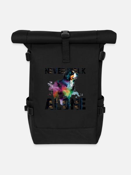 Berner Sennenhund - Rolltop Rucksack - Schwarz