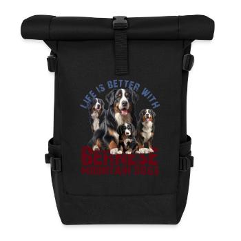 Berner Sennenhund - Rolltop Rucksack - Schwarz - Vorne