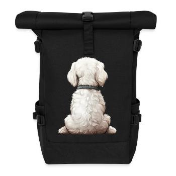 Bichon frisé - Sac à dos roll top - noir - Devant