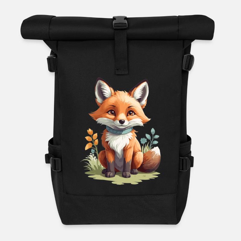 Mignon petit renard - Sac à dos roll top - noir