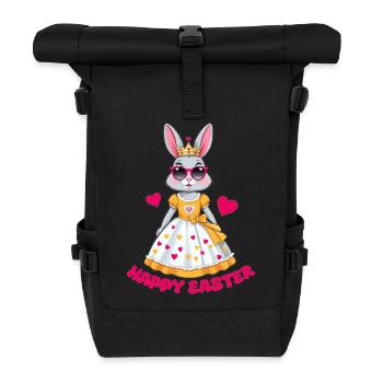 Osterhase Königin - Rolltop Rucksack - Schwarz - Vorne