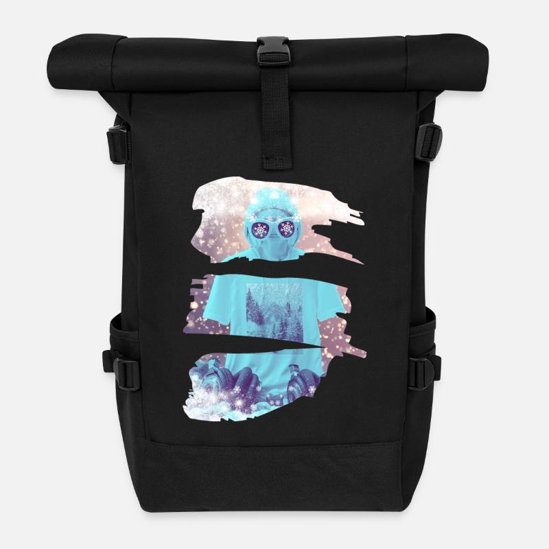 Il neige - Sac à dos roll top - noir