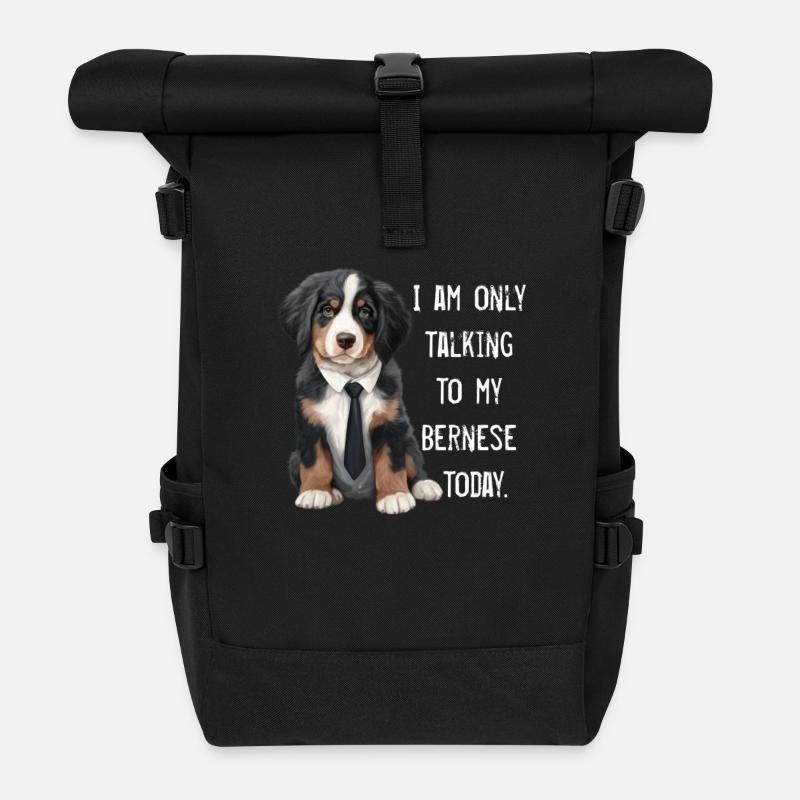 Berner Sennenhund - Rolltop Rucksack - Schwarz
