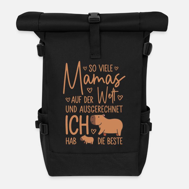 So viele Mamas Beste Mama Baby Muttertag Geschenk - Rolltop Rucksack - Schwarz