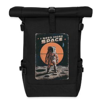 Ich Brauche Mehr Platz Astronauten Motiv - Rolltop Rucksack - Schwarz - Vorne