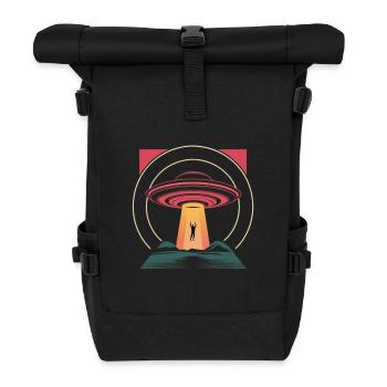UFO hijacking in mysterious night - Roll Top Backpack - black - Front