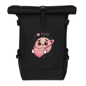 Loving Pluto Heart in Space Look - Roll Top Backpack - black - Front