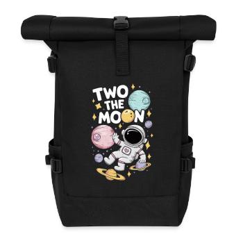 Zwei Zum Mond Weltraum Abenteuer - Rolltop Rucksack - Schwarz - Vorne