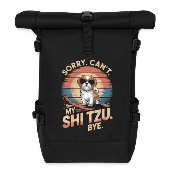 Shi Tzu vintage avec lunettes de soleil - Sac à dos roll top - noir - Devant