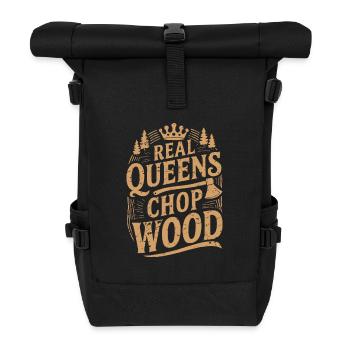 Holzfällerin Holz hacken Frauen Baumfällerin - Rolltop Rucksack - Schwarz - Vorne