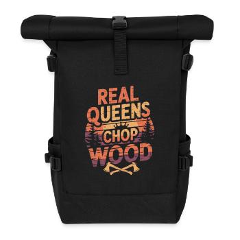 Holzfällerin Holz hacken Frauen Baumfällerin - Rolltop Rucksack - Schwarz - Vorne