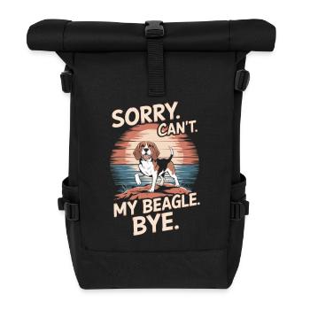 Beagle Saying Retro Vintage - Roll Top Backpack - black - Front