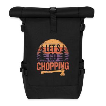 HolzfällerHolz hacken Baumfäller - Rolltop Rucksack - Schwarz - Vorne