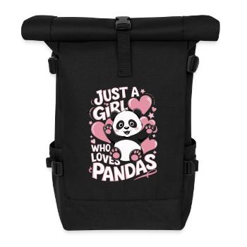 Panda Spruch Mädchen - Rolltop Rucksack - Schwarz - Vorne
