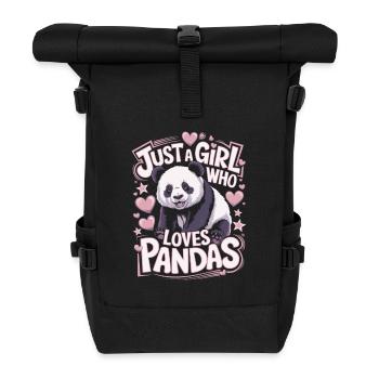 Panda Spruch Mädchen - Rolltop Rucksack - Schwarz - Vorne