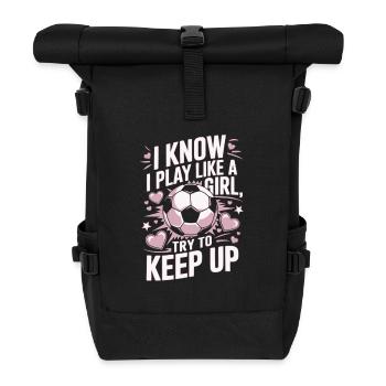 Filles Football Drôle Dicton Football Féminin - Sac à dos roll top - noir - Devant