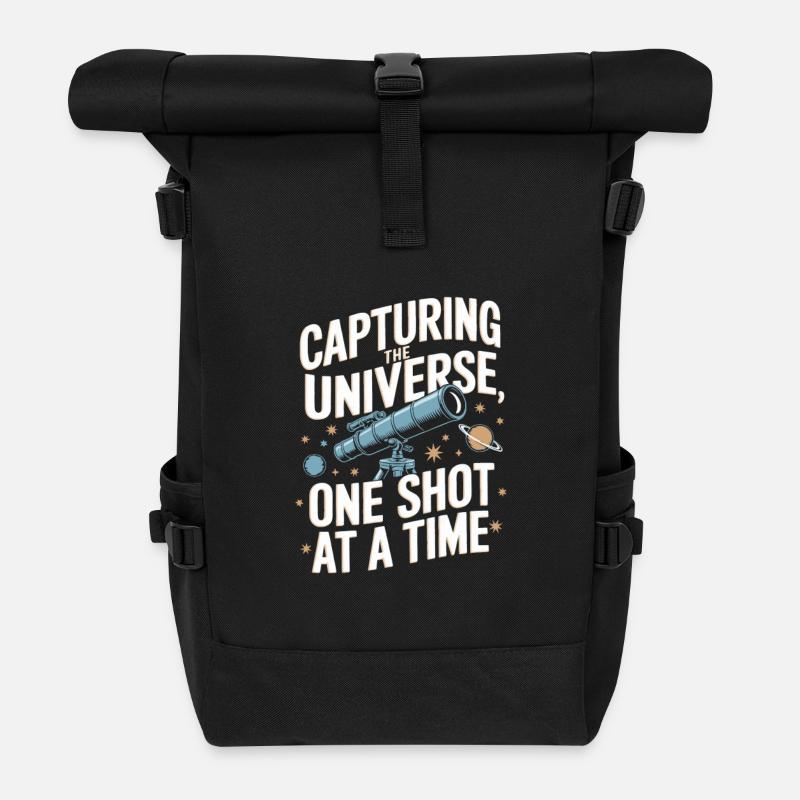 Astrophotography Telescope Astronomy - Roll Top Backpack - black